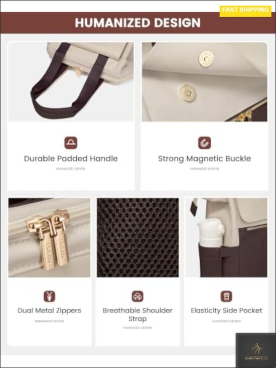 Laptop Backpack for Women with Tumbler Holder, USB Port, Waterproof main image 5